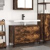 Meuble de salle de bain lavabo tiroirs chêne fumé 90x34,5x60 cm 