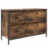 Meuble de salle de bain lavabo tiroirs chêne fumé 90x34,5x60 cm 