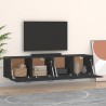 Armoires murales 2 pcs Noir 60x36,5x35 cm Bois d'ingénierie 