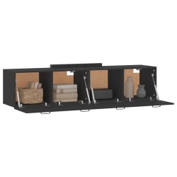Armoires murales 2 pcs Noir 60x36,5x35 cm Bois d'ingénierie 