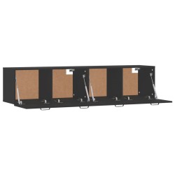 Armoires murales 2 pcs Noir 60x36,5x35 cm Bois d'ingénierie 