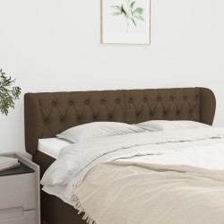 Tête de lit avec oreilles Marron foncé 163x23x78/88 cm Tissu 