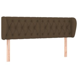 Tête de lit avec oreilles Marron foncé 163x23x78/88 cm Tissu 