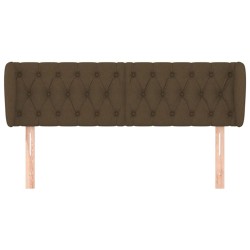Tête de lit avec oreilles Marron foncé 163x23x78/88 cm Tissu 