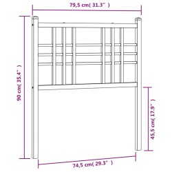 Tête de lit métal blanc 75 cm 