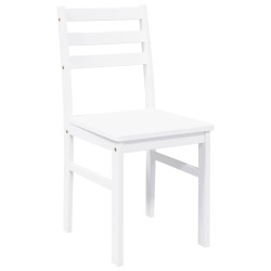 Chaises à manger 2 pcs blanc bois massif caoutchouc 