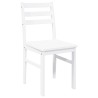 Chaises à manger 2 pcs blanc bois massif caoutchouc 