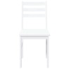 Chaises à manger 2 pcs blanc bois massif caoutchouc 