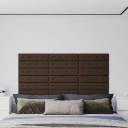 Panneaux muraux 12 pcs Marron 60x15 cm Similicuir 1,08 m² 
