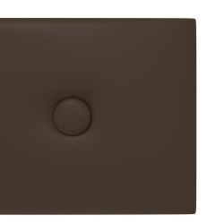Panneaux muraux 12 pcs Marron 60x15 cm Similicuir 1,08 m² 