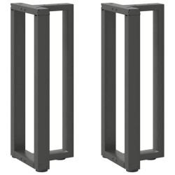 Pieds de table console en T, 2 pièces, anthracite, 38 x 25 x (72-73) cm, acier 