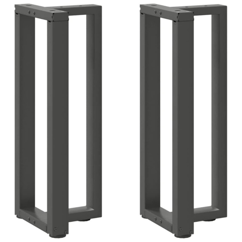 Pieds de table console en T, 2 pièces, anthracite, 38 x 25 x (72-73) cm, acier 