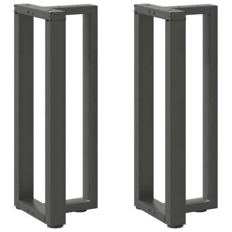 Pieds de table console en T, 2 pièces, anthracite, 38 x 25 x (72-73) cm, acier 