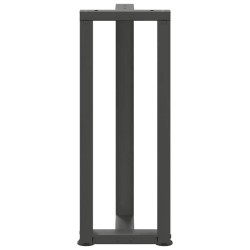 Pieds de table console en T, 2 pièces, anthracite, 38 x 25 x (72-73) cm, acier 