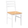 Chaises à manger 2 pcs blanc bois massif caoutchouc 
