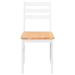 Chaises à manger 2 pcs blanc bois massif caoutchouc 