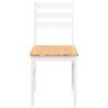 Chaises à manger 2 pcs blanc bois massif caoutchouc 