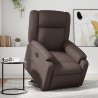 Fauteuil inclinable électrique marron similicuir 