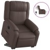 Fauteuil inclinable électrique marron similicuir 