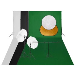 Kit de studio photo avec éclairage toile de fond et réflecteur 