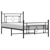 Cadre de lit métal sans matelas avec pied de lit noir 107x203cm 