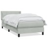 Sommier à lattes de lit et matelas gris clair 80x210 cm velours 