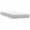 Sommier à lattes de lit et matelas gris clair 80x210 cm velours 