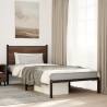 Cadre de lit en métal sans matelas chêne marron 107x203 cm 