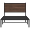 Cadre de lit en métal sans matelas chêne marron 107x203 cm 