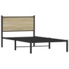 Cadre de lit en métal sans matelas chêne sonoma 107x203 cm 