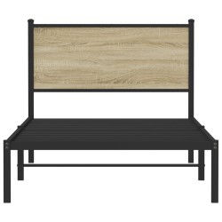 Cadre de lit en métal sans matelas chêne sonoma 107x203 cm 