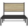 Cadre de lit en métal sans matelas chêne sonoma 107x203 cm 