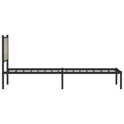 Cadre de lit en métal sans matelas chêne sonoma 107x203 cm 