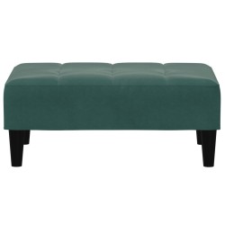 Canapé-lit à 2 places avec repose-pied vert foncé velours 