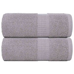 Serviettes de visage 2 pcs gris 30x30 cm 360 g/m² 100% coton 