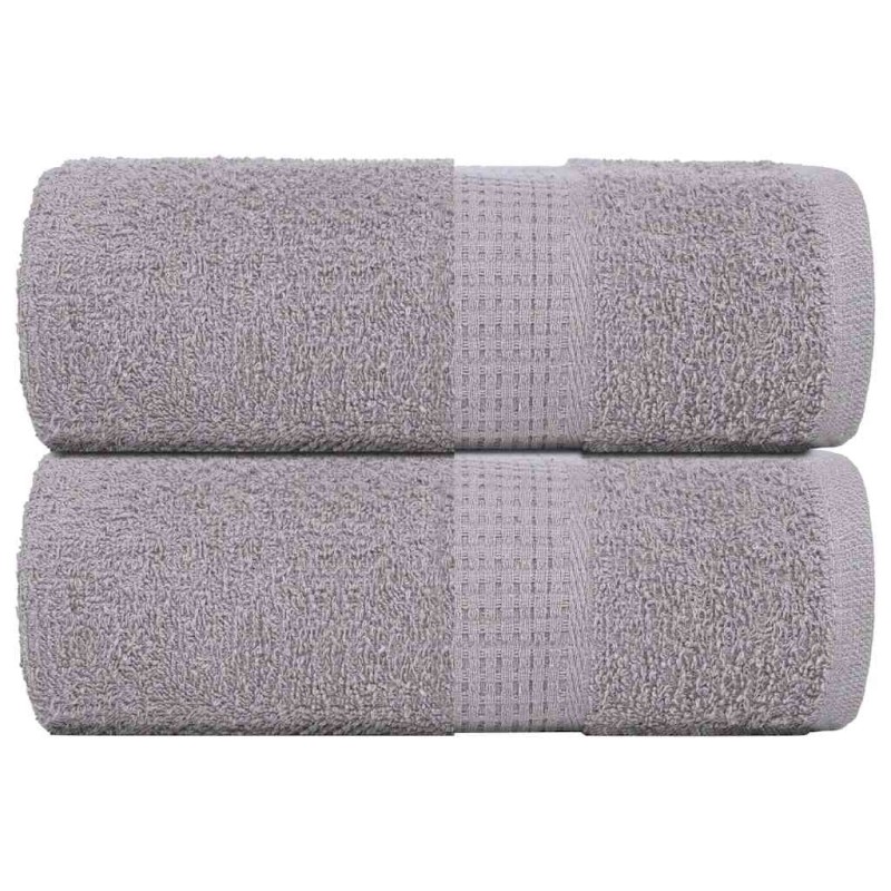 Serviettes de visage 2 pcs gris 30x30 cm 360 g/m² 100% coton 