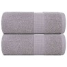 Serviettes de visage 2 pcs gris 30x30 cm 360 g/m² 100% coton 