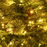 Sapin de Noël pré-éclairé et pommes de pin vert 150cm PVC et PE 