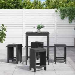 Ensemble de bar de jardin 5 pcs gris bois de pin massif 