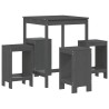 Ensemble de bar de jardin 5 pcs gris bois de pin massif 