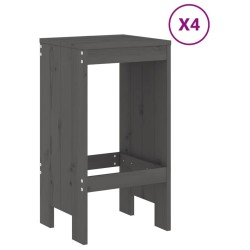 Ensemble de bar de jardin 5 pcs gris bois de pin massif 
