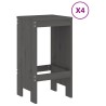 Ensemble de bar de jardin 5 pcs gris bois de pin massif 