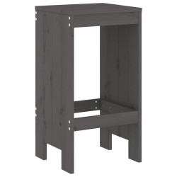 Ensemble de bar de jardin 5 pcs gris bois de pin massif 