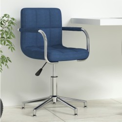 Chaise pivotante de bureau Bleu Tissu 