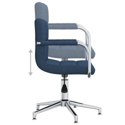 Chaise pivotante de bureau Bleu Tissu 