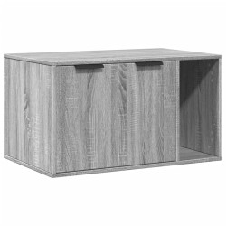 Meuble de bac à litière pour chat sonoma gris bois d'ingénierie 