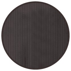 Tapis rond marron foncé 60 cm bambou 