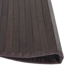 Tapis rond marron foncé 60 cm bambou 