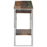 Table console argenté inox et bois de récupération massif 