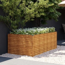 Lit surélevé de jardin 196x100x69 cm acier corten 